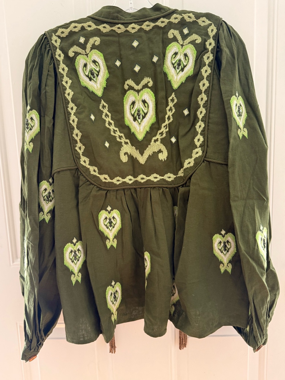 Farm Rio Embroidered Linen Top - XL - Picture 2 of 6
